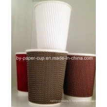 Vente chaude de tasses en papier ondulé en bonne qualité